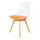 Soho Clear and Orange Plastic Dining Chair with Squared Light Wood Legs