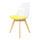 Soho Clear and Yellow Plastic Dining Chair with Squared Light Wood Legs