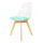 Soho Clear and Aqua Plastic Dining Chair with Squared Light Wood Legs
