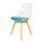 Soho Clear and Teal Plastic Dining Chair with Squared Light Wood Legs