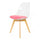 Soho Clear and Bright Pink Plastic Dining Chair with Squared Light Wood Legs