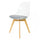 Soho Clear and Dark Grey Plastic Dining Chair with Squared Light Wood Legs