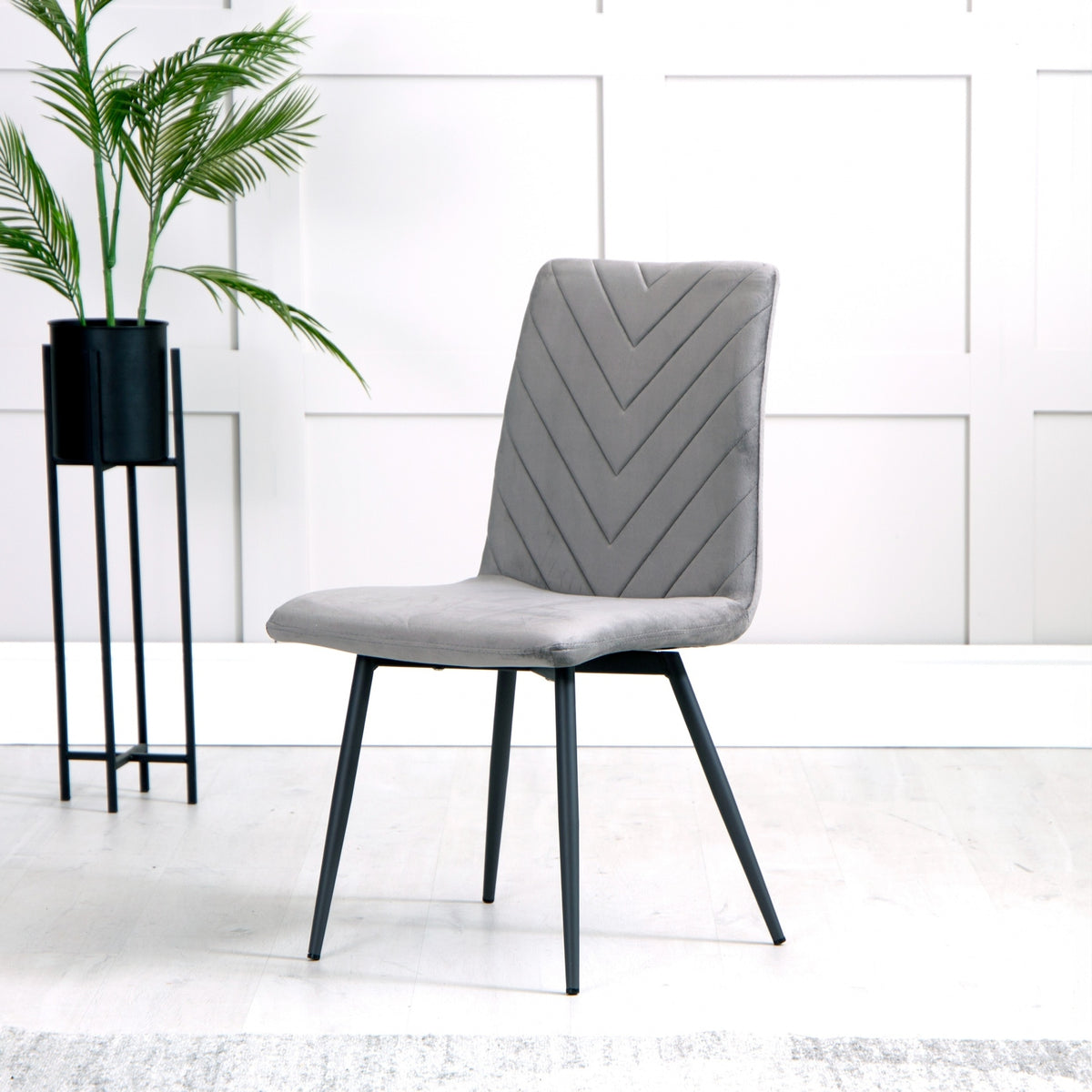 Brooklyn Dark Grey Velvet Dining Chair (Set of 2)