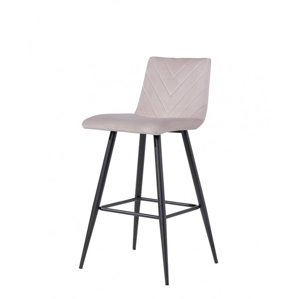 Brooklyn Taupe Velvet Barstool (Set of 2)