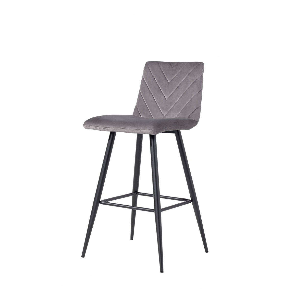 Brooklyn Dark Grey Velvet Barstool (Set of 2)