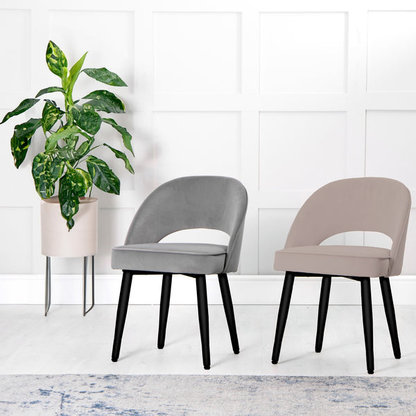 Denver Grey Velvet Dining Chair (Set of 2)