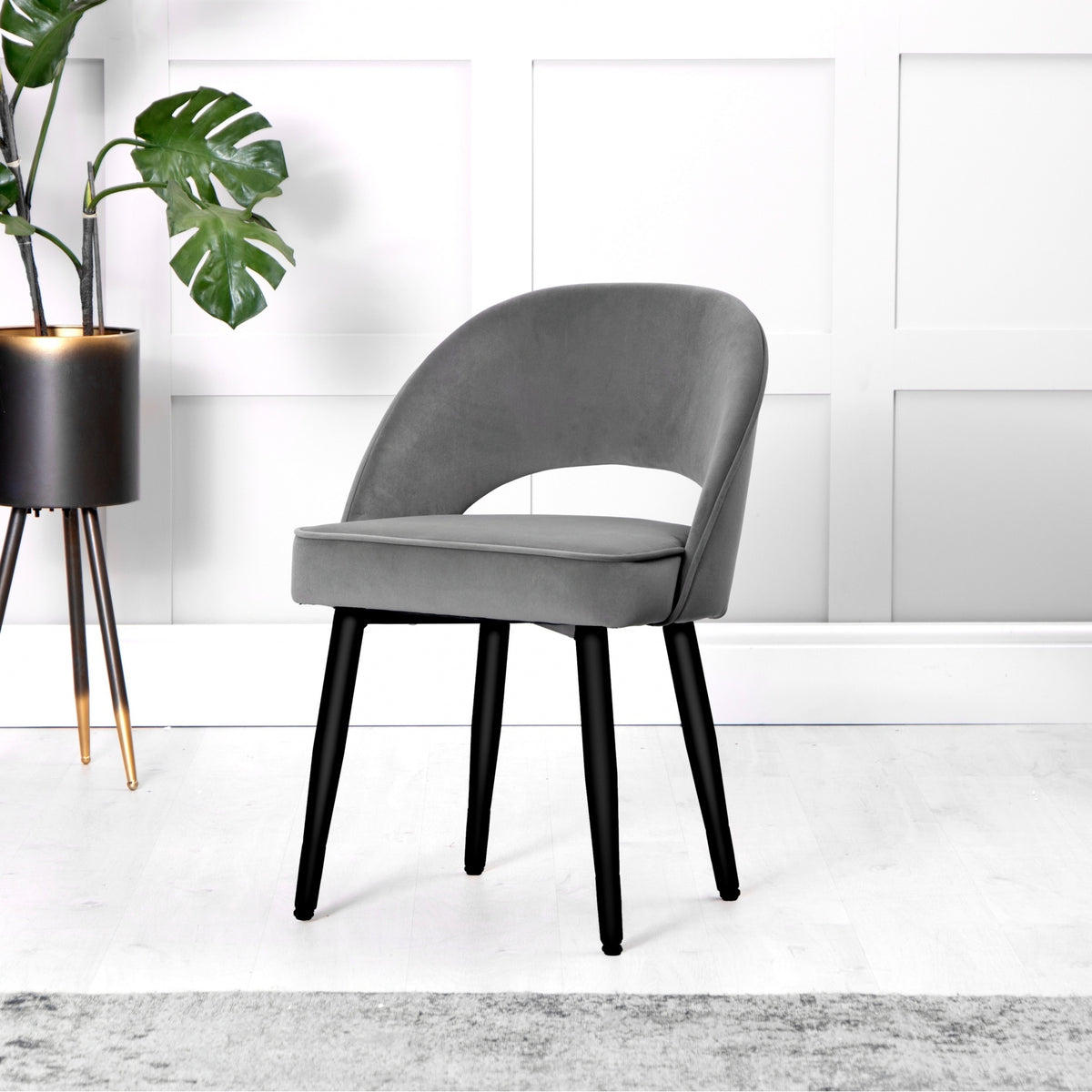 Denver Grey Velvet Dining Chair (Set of 2)