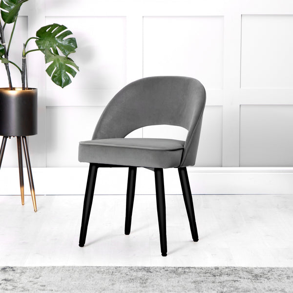 Denver Grey Velvet Dining Chair (Set of 2)