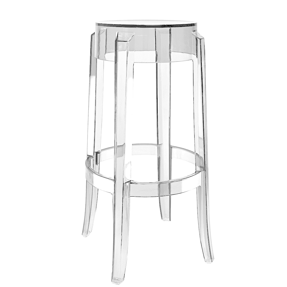 OUTLET Ghost Style Bar Stool Crystal Clear - 66cm