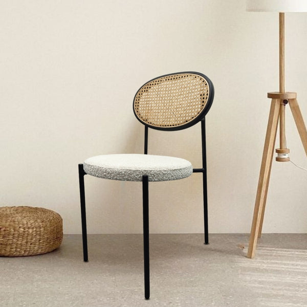 Fusion Living Paris Cream Bouclé Dining Chair