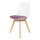 Soho Clear and Aubergine Plastic Dining Chair with Squared Light Wood Legs