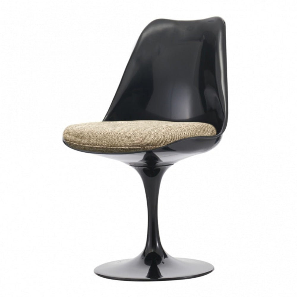 Black and Velveteen Beige Chelsea Side Chair