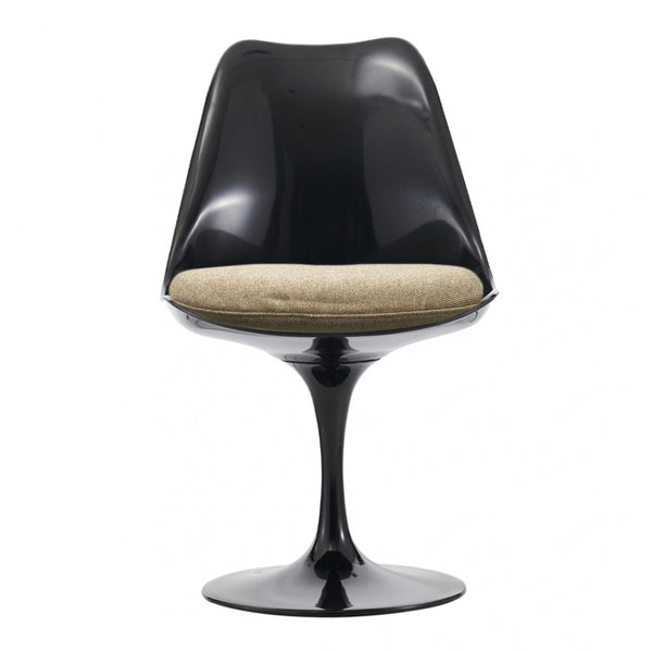 Black and Velveteen Beige Chelsea Side Chair