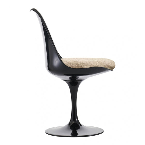 Black and Velveteen Beige Chelsea Side Chair