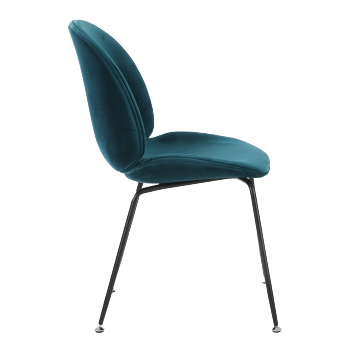 OUTLET Luxurious Teal Velvet Dining Chair with Black Metal Legs