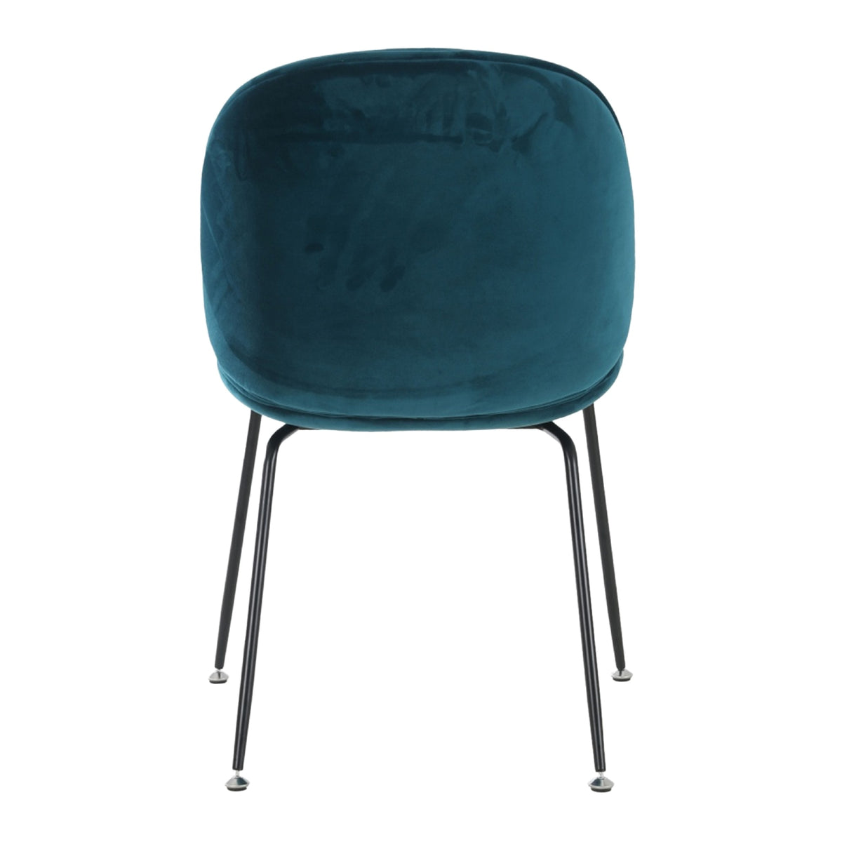 OUTLET Luxurious Teal Velvet Dining Chair with Black Metal Legs