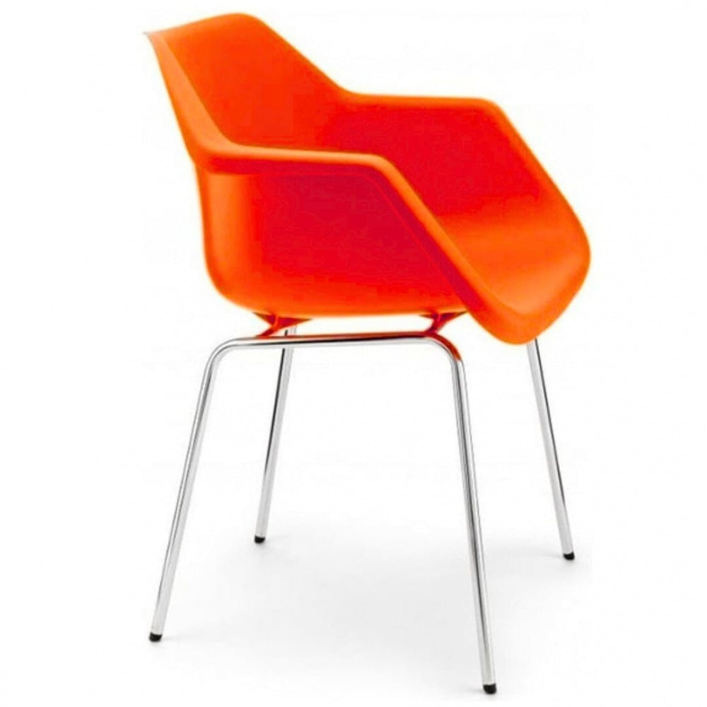 Bright Orange Robin Day Plastic Armchair