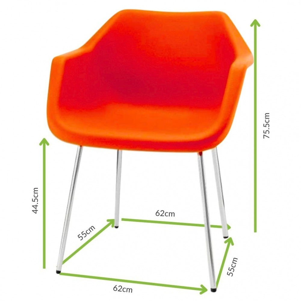 Bright Orange Robin Day Plastic Armchair