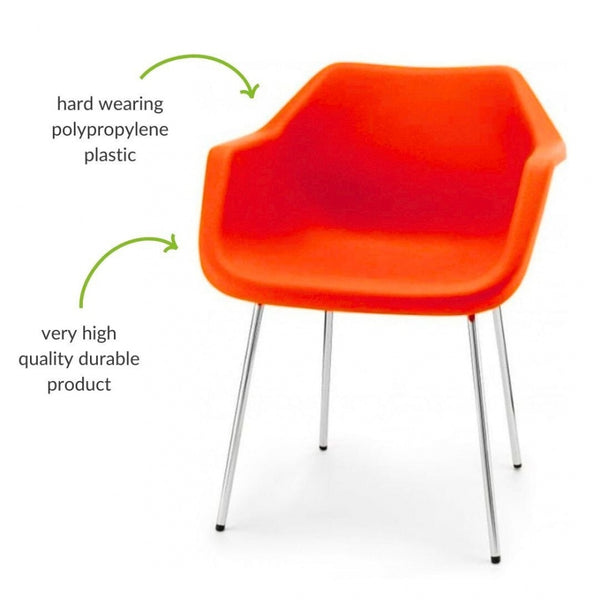 Bright Orange Robin Day Plastic Armchair