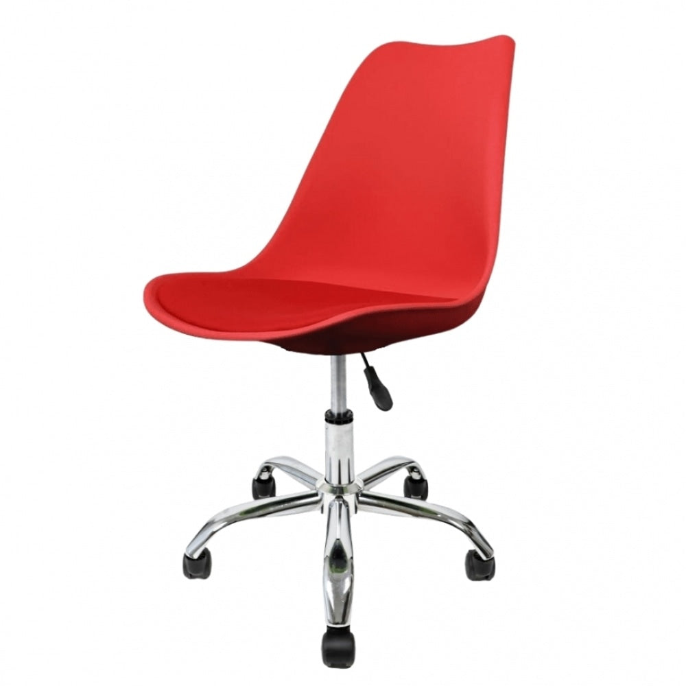 Soho Red Plastic Desk Chair with Swivel Base