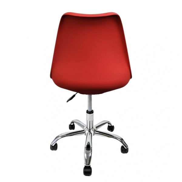 Soho Red Plastic Desk Chair with Swivel Base