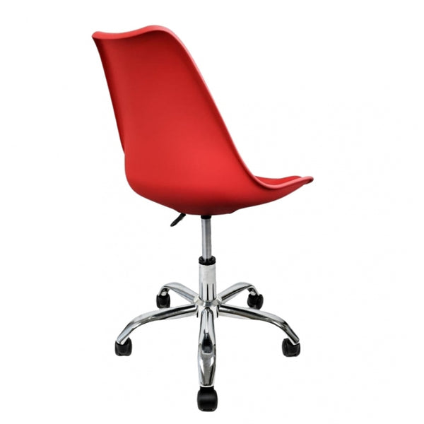 Soho Red Plastic Desk Chair with Swivel Base