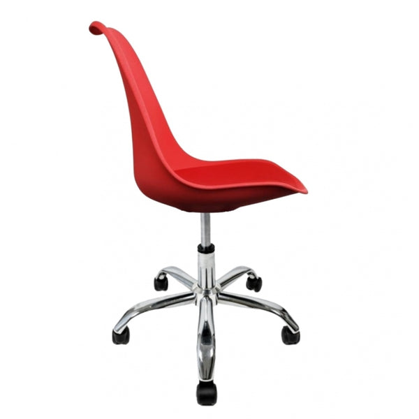 Soho Red Plastic Desk Chair with Swivel Base