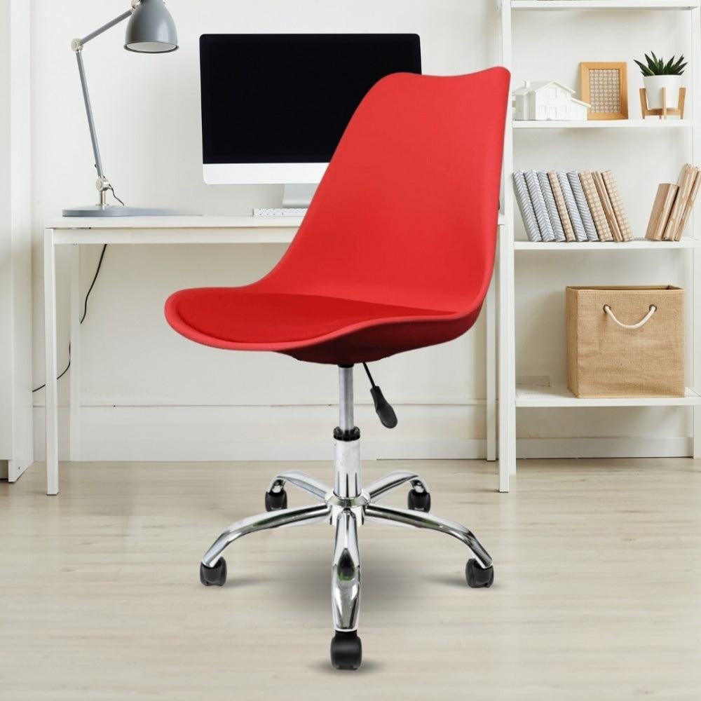 Soho Red Plastic Desk Chair with Swivel Base