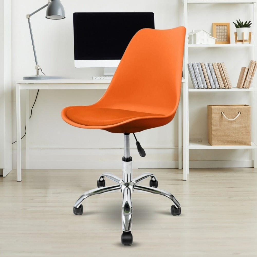 Soho Orange Plastic Desk Chair with Swivel Base