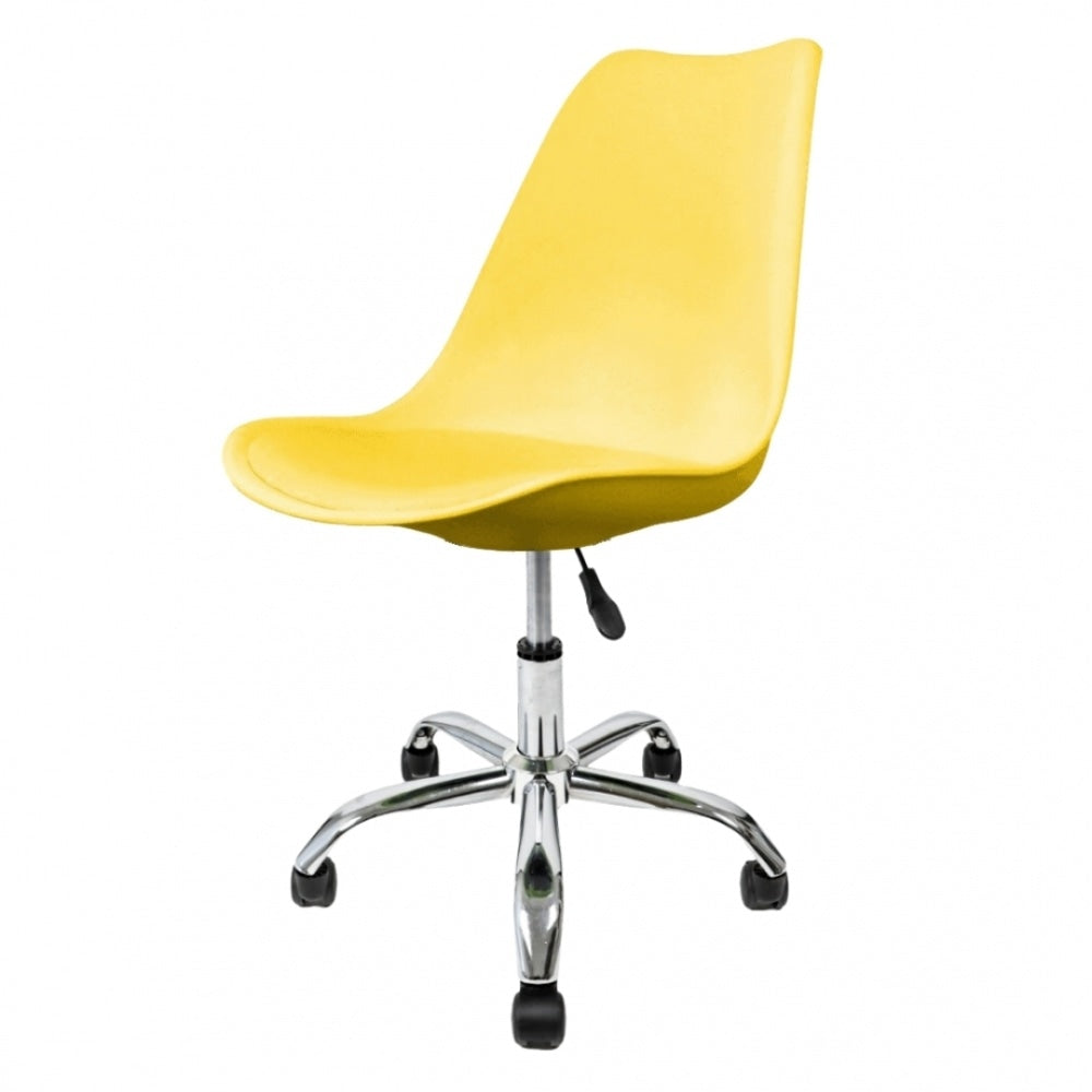 Soho Yellow Plastic Desk Chair with Swivel Base