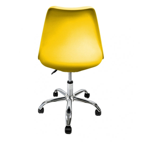 Soho Yellow Plastic Desk Chair with Swivel Base