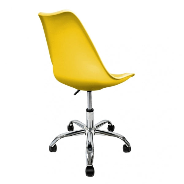 Soho Yellow Plastic Desk Chair with Swivel Base