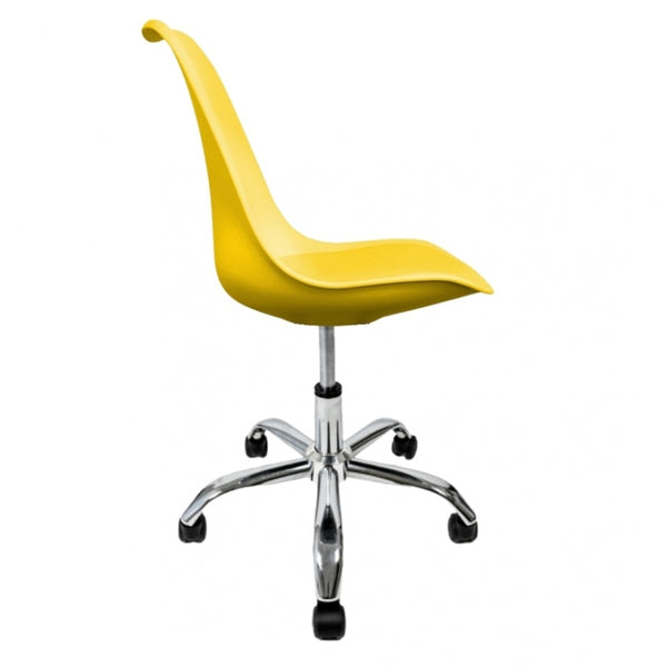 Soho Yellow Plastic Desk Chair with Swivel Base