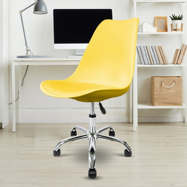 Soho Yellow Plastic Desk Chair with Swivel Base