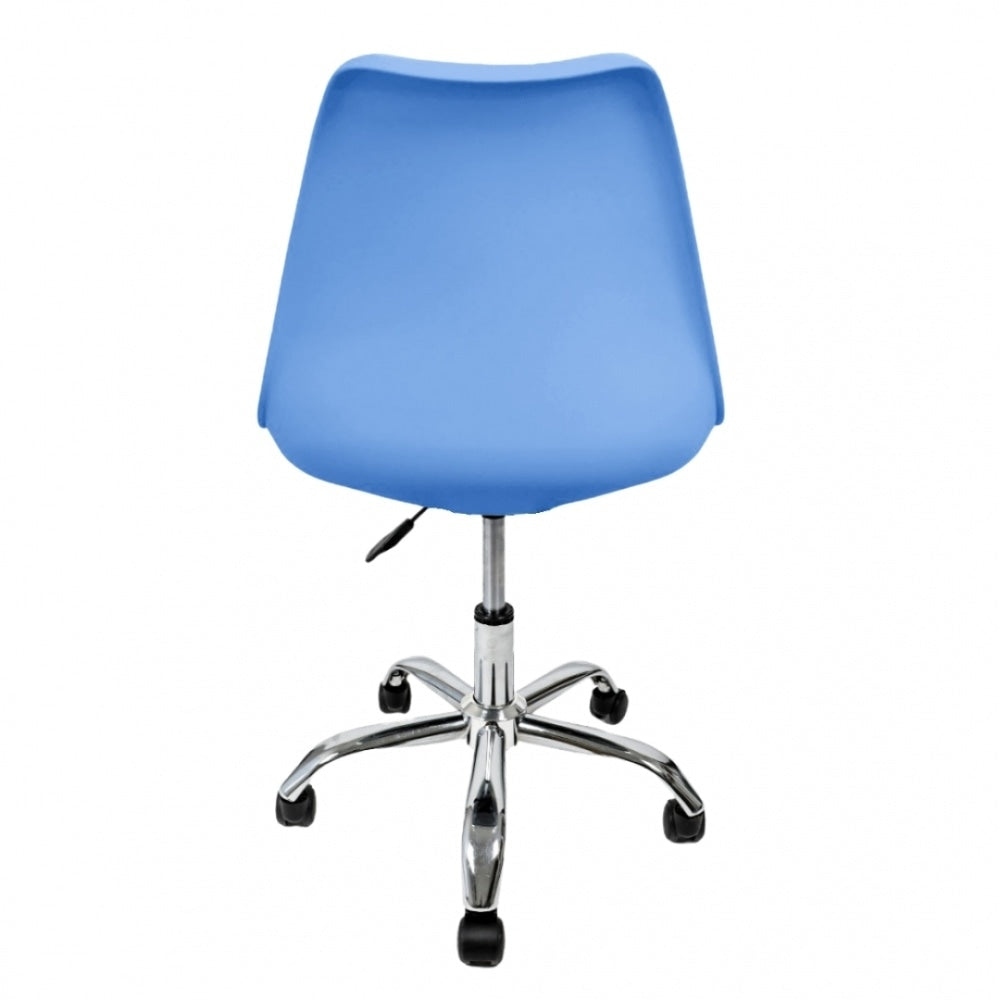 Soho Blue Plastic Desk Chair with Swivel Base