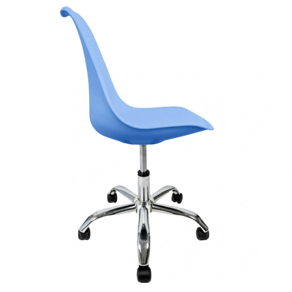 Soho Blue Plastic Desk Chair with Swivel Base