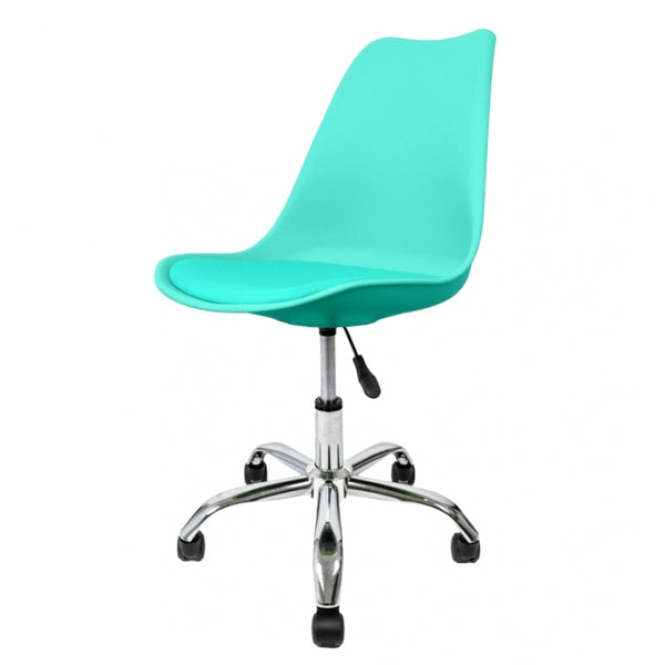 Soho Aqua Plastic Desk Chair with Swivel Base