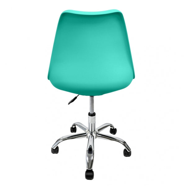 Soho Aqua Plastic Desk Chair with Swivel Base