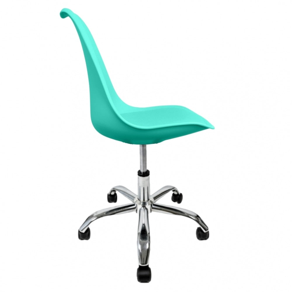 Soho Aqua Plastic Desk Chair with Swivel Base