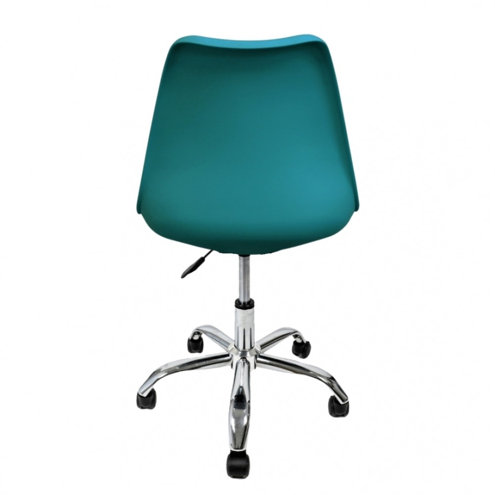 Soho Teal Plastic Desk Chair with Swivel Base