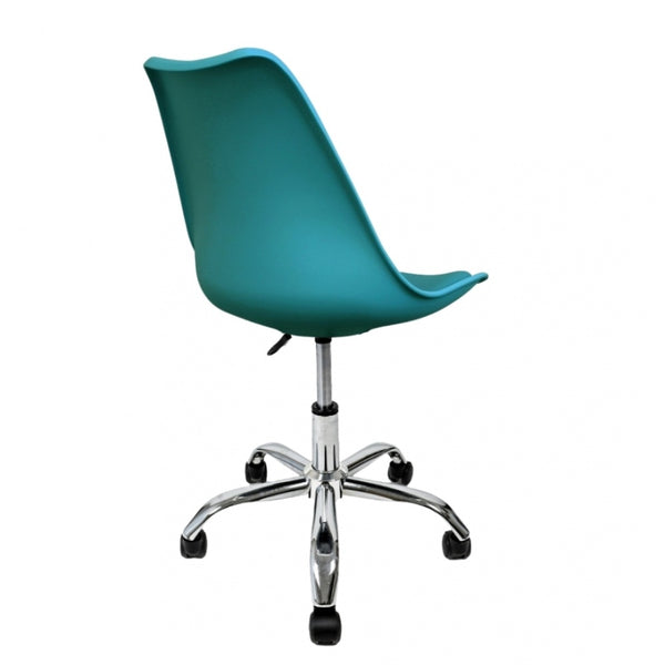 Soho Teal Plastic Desk Chair with Swivel Base