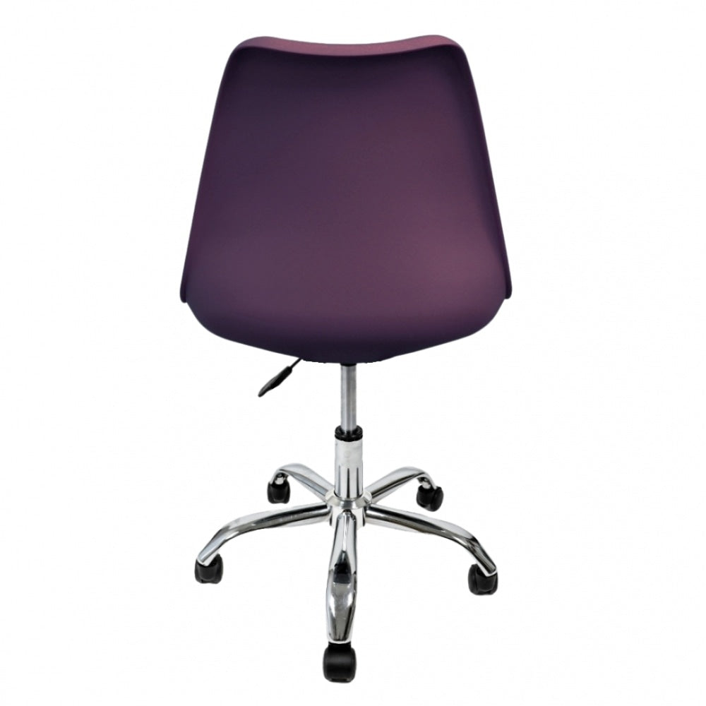 Soho Aubergine Plastic Desk Chair with Swivel Base