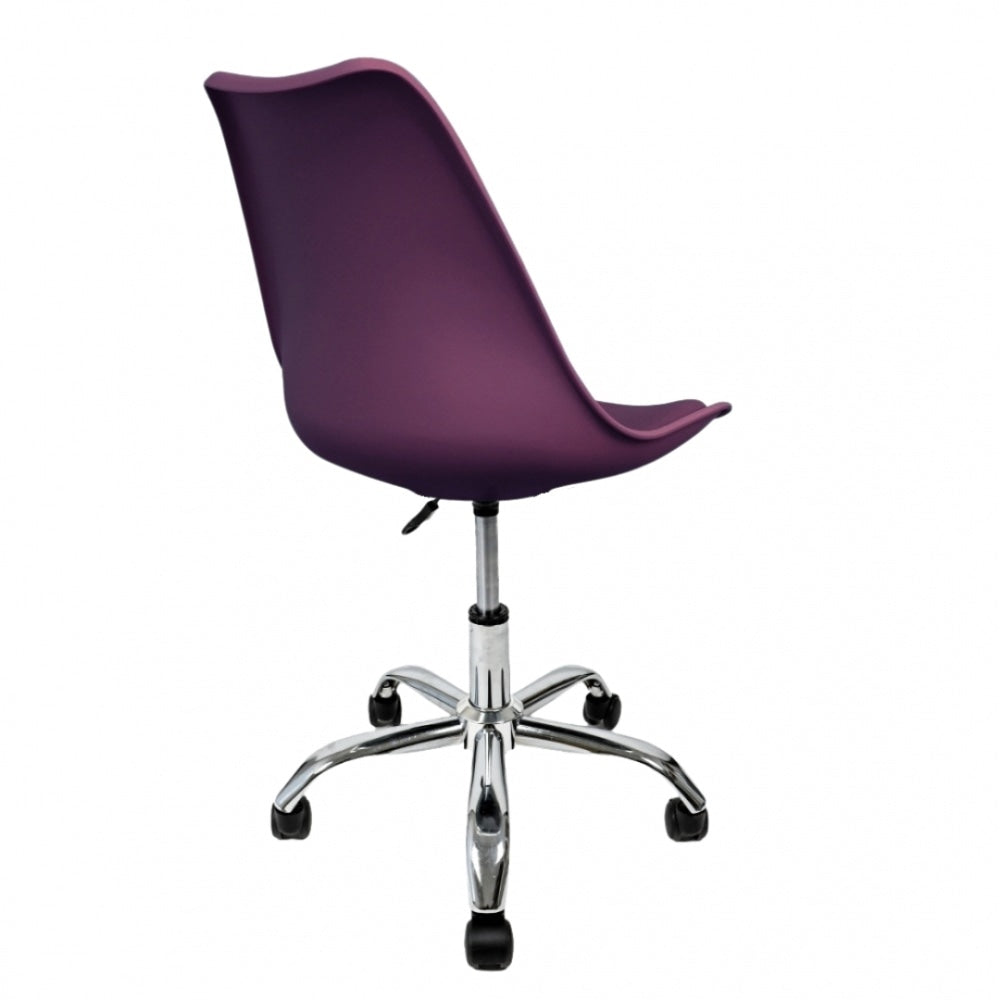 Soho Aubergine Plastic Desk Chair with Swivel Base
