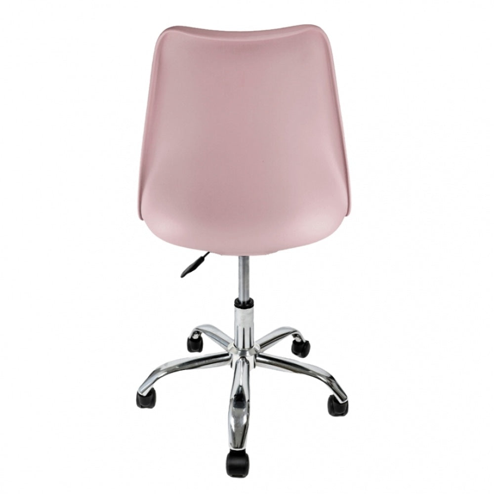 Soho Blush Pink Plastic Desk Chair with Swivel Base
