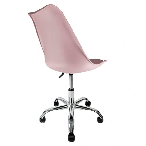 Soho Blush Pink Plastic Desk Chair with Swivel Base