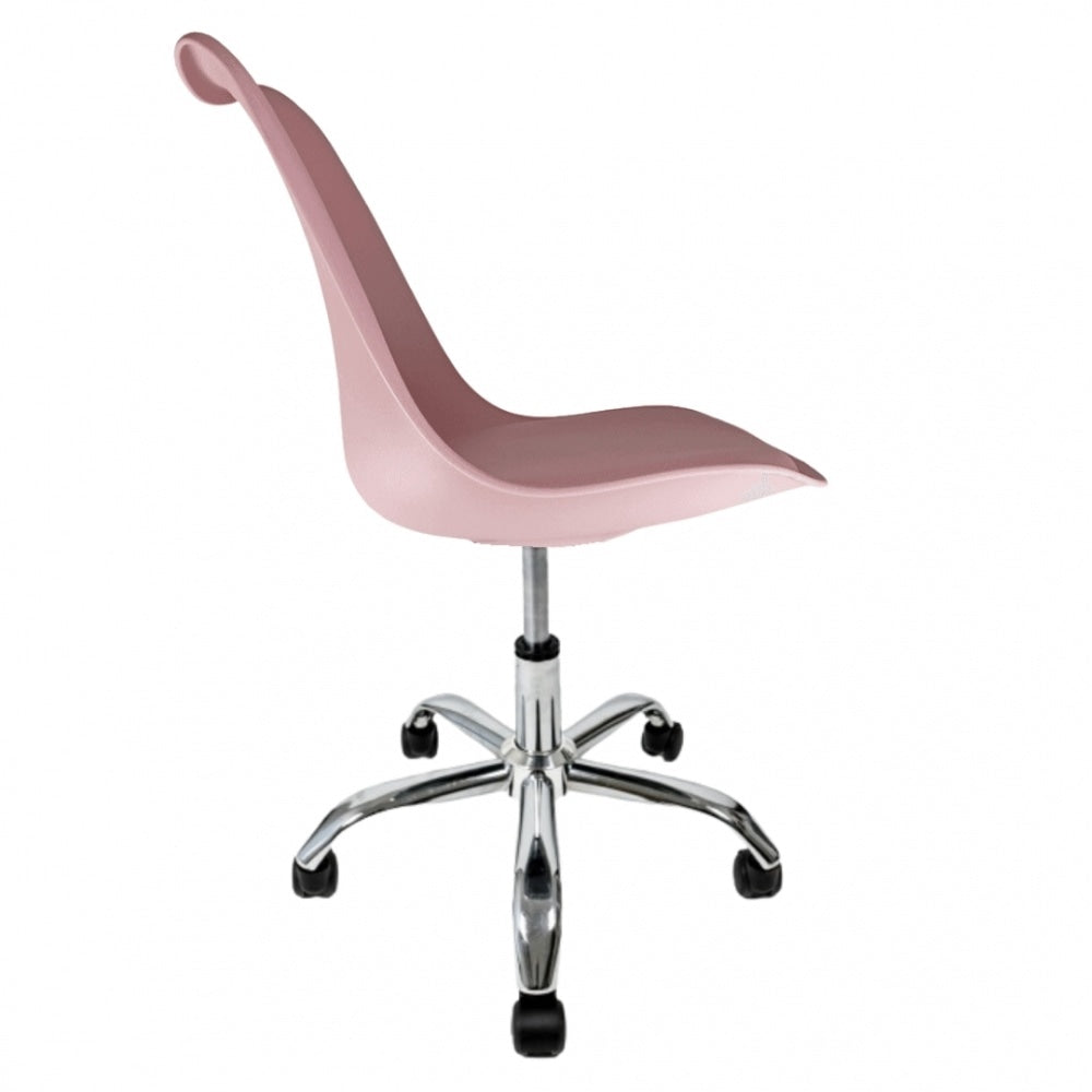 Soho Blush Pink Plastic Desk Chair with Swivel Base