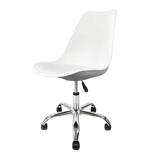Soho White Plastic Desk Chair with Swivel Base
