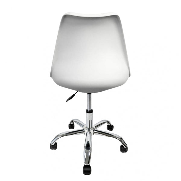 Soho White Plastic Desk Chair with Swivel Base