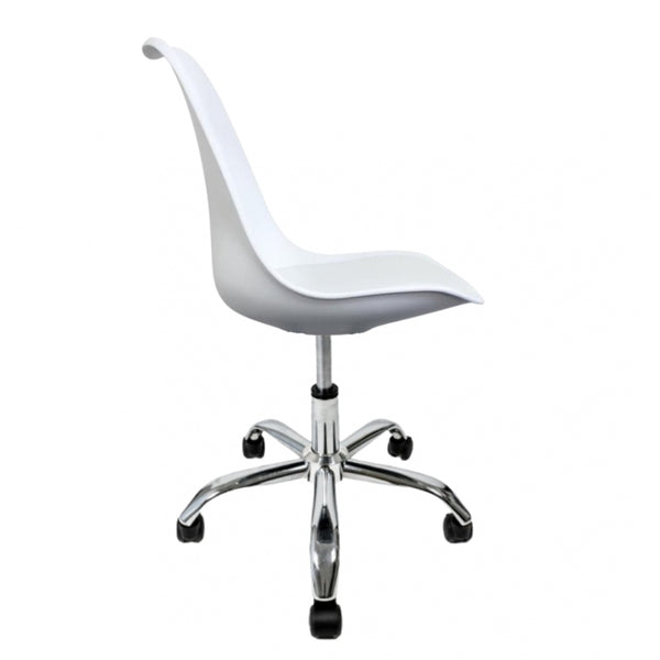 Soho White Plastic Desk Chair with Swivel Base