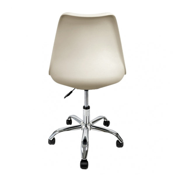 Soho Vanilla Plastic Desk Chair with Swivel Base